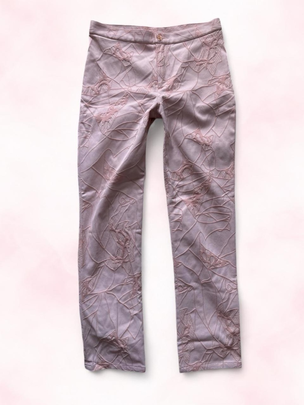 Christian Lacroix Pale Pink Embroidered Trousers